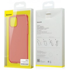 Coque Transparente Rouge Baseus Jelly Liquid Silica Gel pour iPhone 11 Pro 