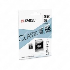 Carte Micro SDXC Emetec 32Go Class 10 + Adaptateur