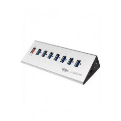HUB USB 3.0 x7+1 Ports de Charge Rapide LogiLink Argent