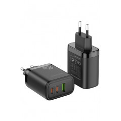 Chargeur mini charge rapide Dux Ducis 65W C110 Noir 1 port USB 2 ports Type-C